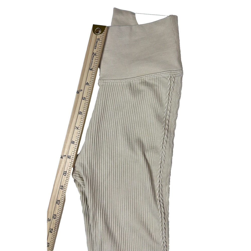 NWT! Aerie Offline Seamless Ribbed 7/8 Hi-Rise Leggings Black Sage Cream XS S L - Picture 15 of 16